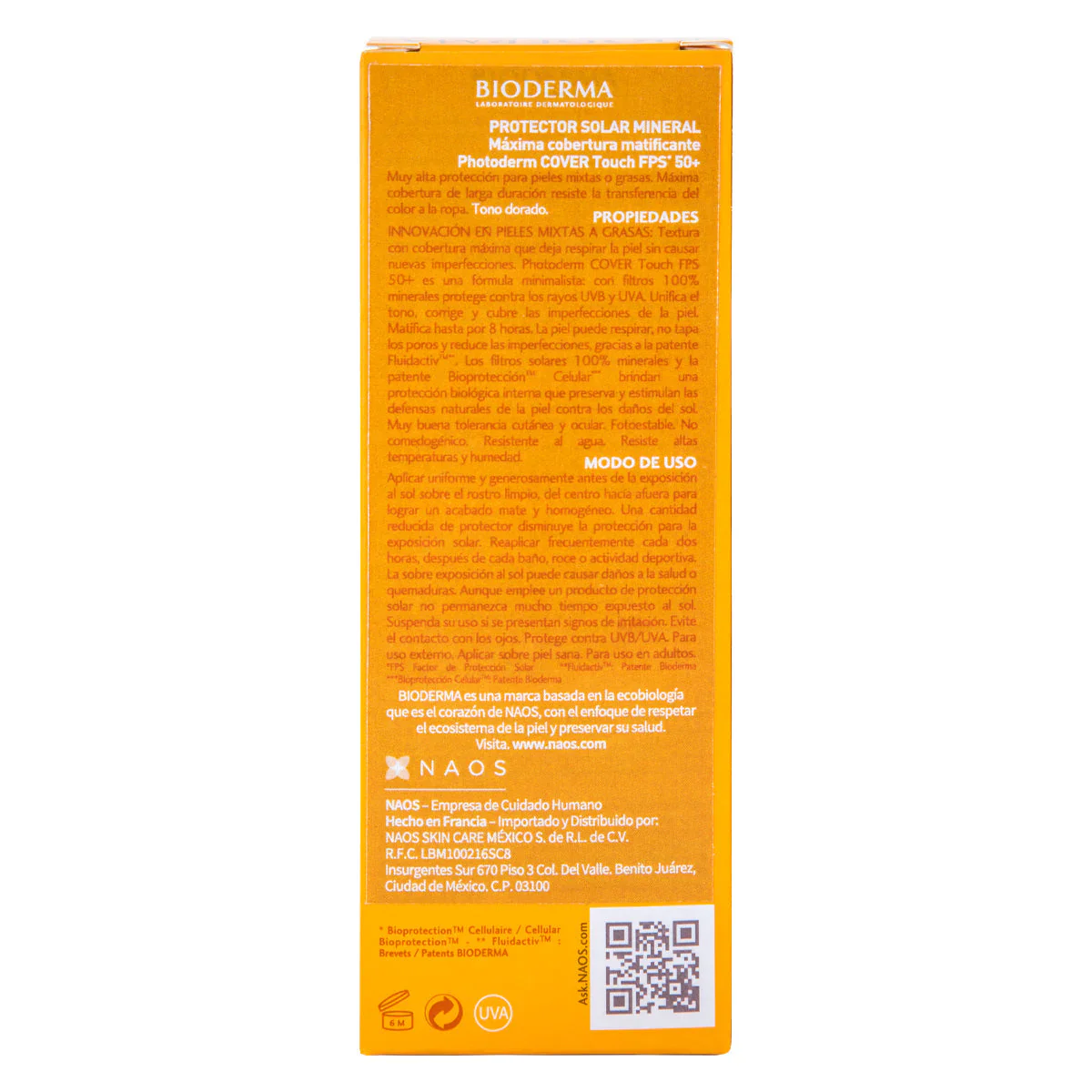 BIODERMA Protector Solar Photoderm COVER Touch MINERAL FPS 50, Dorado - Imagen 3
