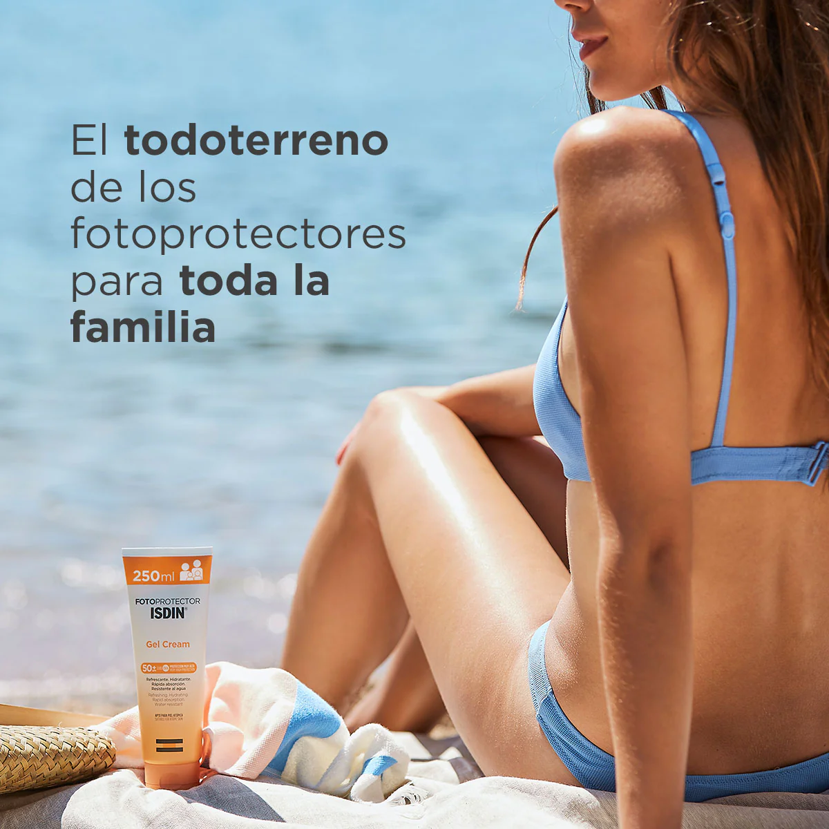 ISDIN Fotoprotector Corporal Gel Cream SPF 50+ para Toda la Familia, 250ml - Imagen 6